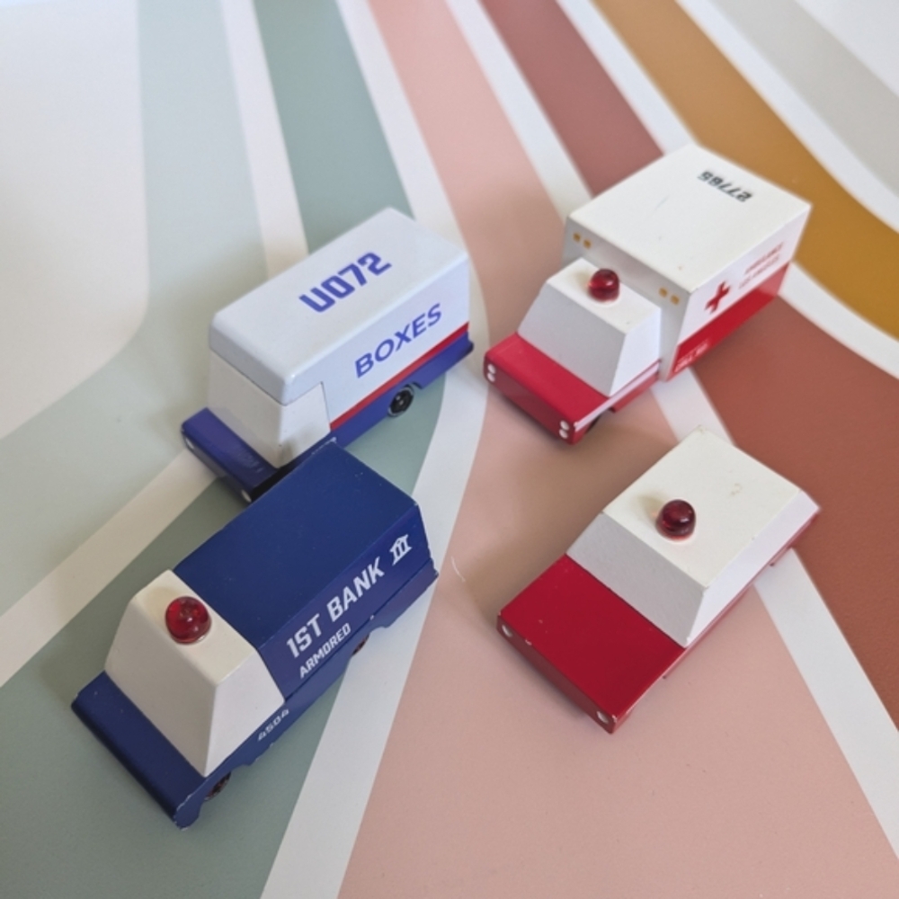 Set of 4 Toy Trucks - Candylab